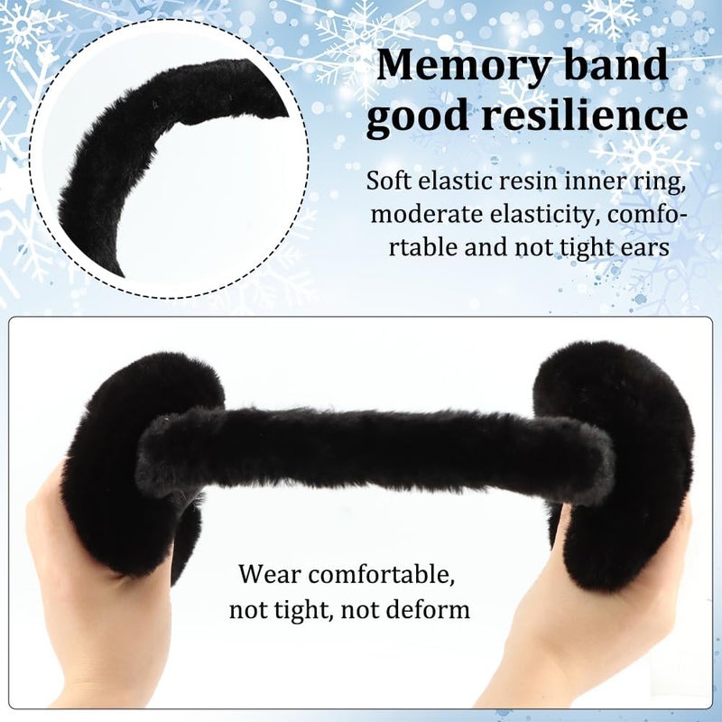 Ranjaner Winter Ear Muffs Women, Faux Fur Winter Girls Fuzzy Earmuffs, Foldable Fluffy Ear Covers, Outdoor Warm Ear Covers - Image 4